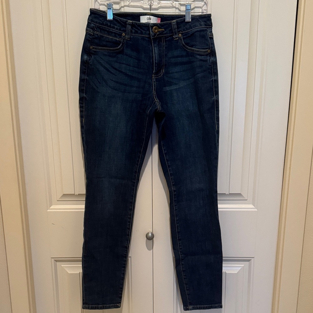 CAbi Dark Blue Curvy Skinny Jeans Size 10